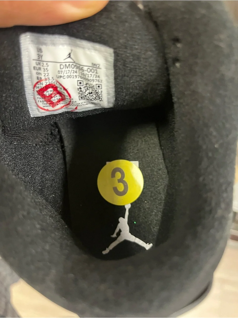Nike Air Jordan 3 Retro Black Cat Shoes US Size 3y DM0967-001 New GS B-Grade
